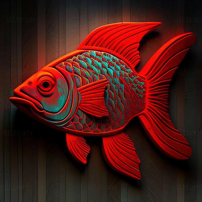 Красная неоновая рыба